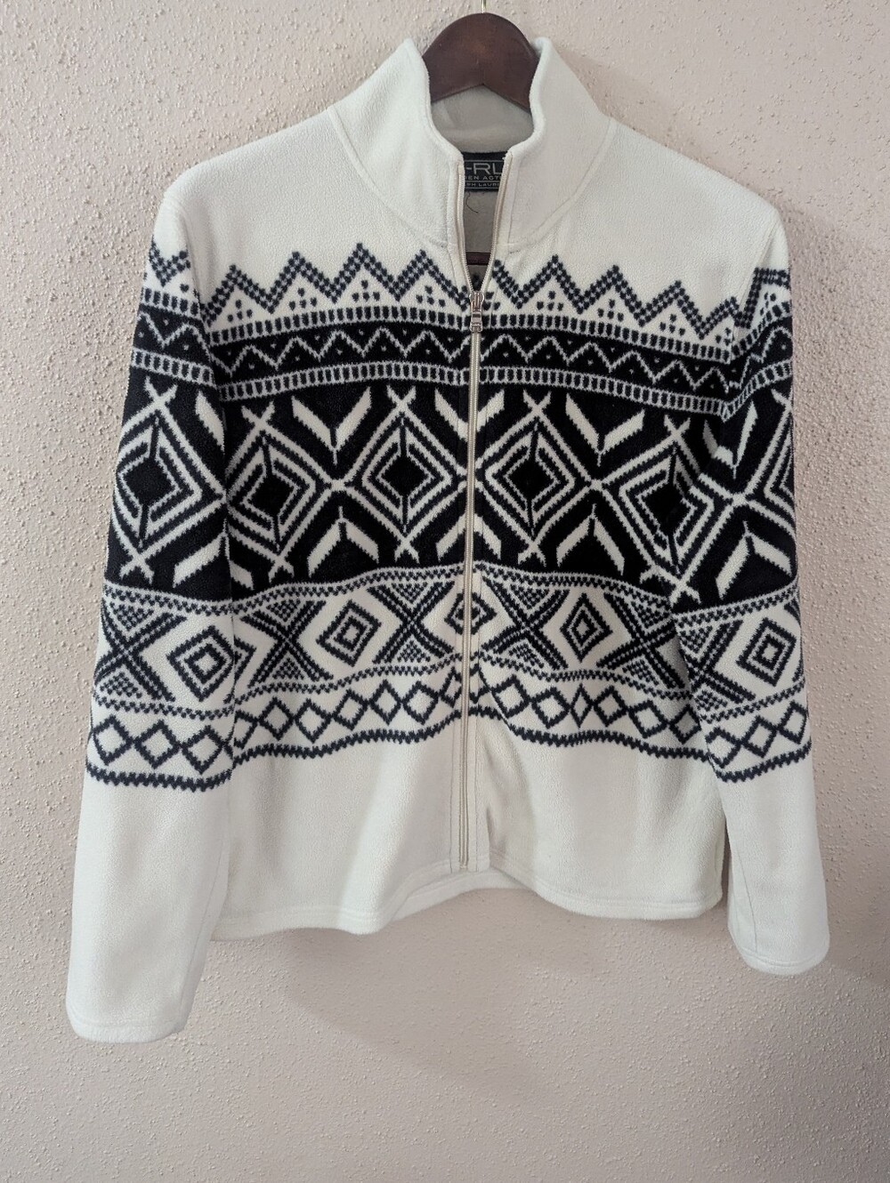 Ralph Lauren Aztec/Diamond Pattern Active Full Zip Fleece Jacket